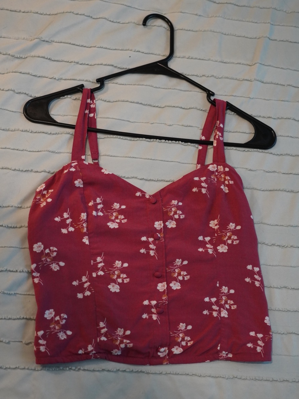 Abercrombie & Fitch Floral Button-Front Camisole - Maroon